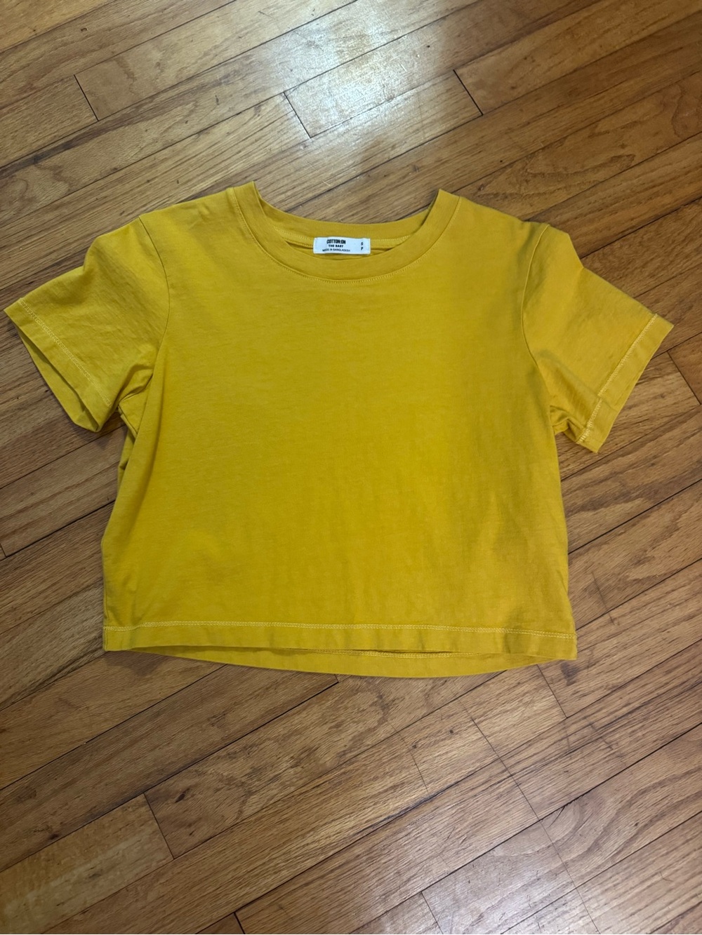 Cotton On Yellow Cropped Baby Tee - S
